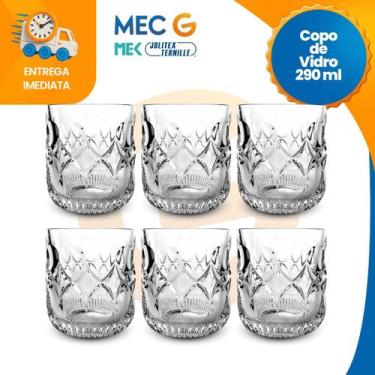 Imagem de Conjunto de Copo Transparente Diamond 6 Peças Wisky de Vidro Resistent