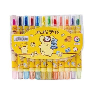 Imagem de Crayons Rotativos Kuromi Em 12 Cores, Pincéis De Pintura Para Crianças