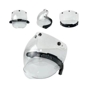 Imagem de Capacete De Motocicleta Vintage Com Viseira Bolha, Aberto, Articulado,