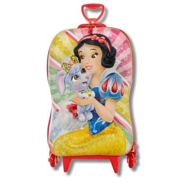 Imagem de Mochila de Rodas Princesa Branca de Neve Escolar Infantil 3D - Maxtoy,