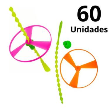 Imagem de Kit 60 Girocópteros Brinquedo Infantil Voador Super Hélice - MinutoBab