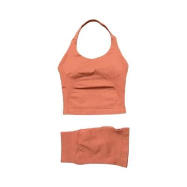 Imagem de Conjunto De Yoga Feminino Com Top Halter E Leggings Esportivas Sem Cos