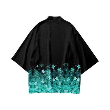 Imagem de Yukata Unissex Com Estampa De Sakura, Kimono Japonês Estilo Harajuku, 