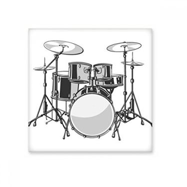 Imagem de Kit de bateria musical musical Energy Illustrate Azulejo de cerâmica brilhante Decalque de pedra adornada de tijolo vitrificado