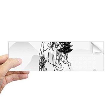 Imagem de DIYthinker Adesivo retangular para para-choque Dao Religion China Ink Ppriest Notebook Janela Decalque