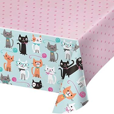 Imagem de Creative Converting 329399 Toalha de mesa de plástico Cute Cats - 1 peça