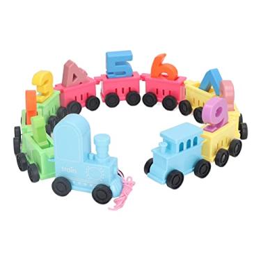 Imagem de Syrisora ​​Crianças Números Trem Brinquedo Adesivo Colorido Contando Aprendizagem Conjunto de Trem Educacional para Crianças