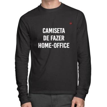 Imagem de Camiseta Algodão Camiseta De Fazer Home-Office Manga Longa - Foca Na M