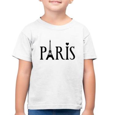 Imagem de Camiseta Algodão Infantil Paris Torre Eiffel - Foca Na Moda