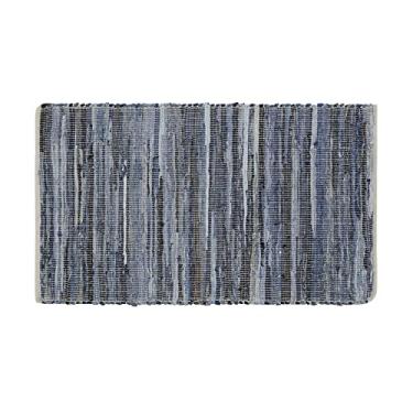 Imagem de Jessica Simpson - Tapete jeans feito à mão | Tapete retangular | Decoração de casa premium | Mede 68,5 x 114,3 cm | Azul multi