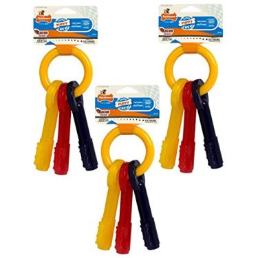 Imagem de Nylabone Chaveiro Just For Puppies Osso Filhote de cachorro brinquedos mastigáveis - Tamanho Médio