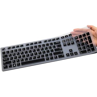 Imagem de Capa de teclado para teclado sem fio Dell KM636 e teclado com fio Dell KB216 e Dell Optiplex 5250 3050 3240 5460 7450 7050 e Dell Inspiron AIO 3475/3477/3670 All-in One Desktop Keyboard Skin - Preto