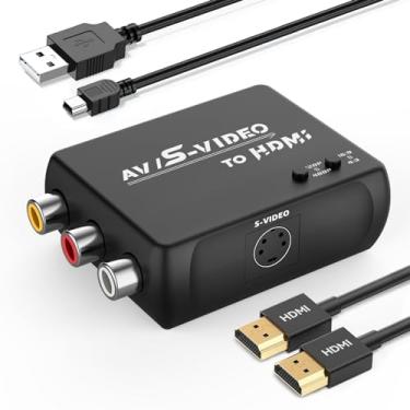 Imagem de HTDYOO Adaptador RCA Svideo para HDMI, suporte 4: 3/16: Interruptor de proporção de 9, 720P/480P, S-Video AV para HDMI Converte compatível com PAL/NTSC para TV/PC/PS1/PS2/STB/Xbox/VHS/VCR/DVD (preto)