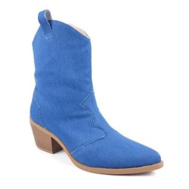 Imagem de Bota Texana Feminina Cano Curto Salto Baixo-Feminino
