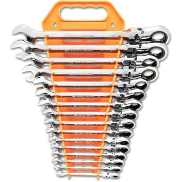 Imagem de Gearwrench 9902D Conjunto de chaves de catraca com 16 peças de combinação de cabeça flexá­vel