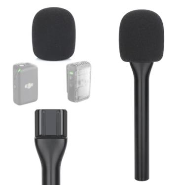 Imagem de YOUSAHRES Adaptador de mão para microfone de entrevista para DJI Mic 1/2, suporte de microfone Lavalier para microfone sem fio DJI