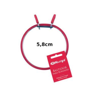 Imagem de Bastidor de Metal 5,8cm Para Bordado Nurge Vermelho