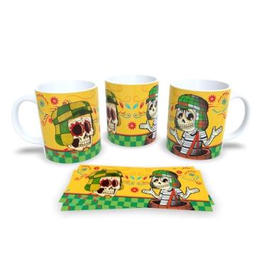 Imagem de Canecas de Porcelana Branca Personalizadas Dia dos Mortos (Mod.3)