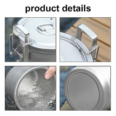 Imagem de Panela Térmica, Panelas de Acampamento Panela de Acampamento Multifuncional Panela de Arroz Portátil Panelas de Piquenique Panela de Aço Inoxidável Acampamento Caminhadas Panela