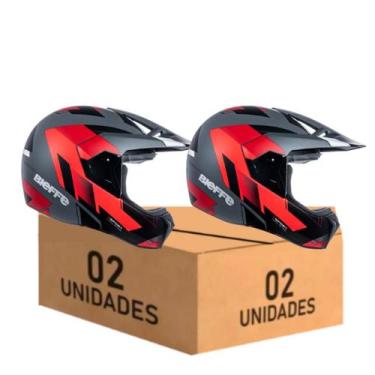 Imagem de Kit 2 Capacete Cross Bieffe 3 Sport Vermelho Dark, Vermelho dark, 56/5