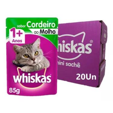 Imagem de Ração Úmida Gatos 1+ Cordeiro Ao Molho 85g 20 Sachês Whiskas - WHISKAS