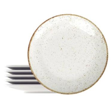 Imagem de Prato Sobremesa Tramontina Rústico Marrom Porcelana 21cm