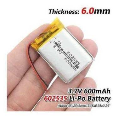 Imagem de Bateria 600 Mah 3,7v 2 Fios  6mm X 25mm X 35mm - bgb