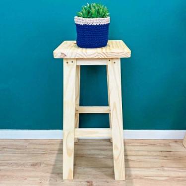 Imagem de Banqueta Grande de Madeira Pinus Natural - ArtFactory Design