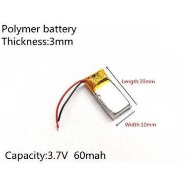 Imagem de Bateria 3.7v 60 Mah  Caneta Bluetooth Fones Óculos Mp3 - bgb