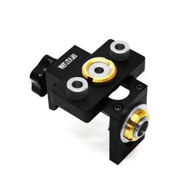 Imagem de WEITARI Kit de perfuração de cavilha 3 em 1, kit de gabarito de furo de bolso de 8/10/15 mm, kit de guia de broca de cavilha ajustável, conjunto de ferramentas de perfuração para marcenaria,