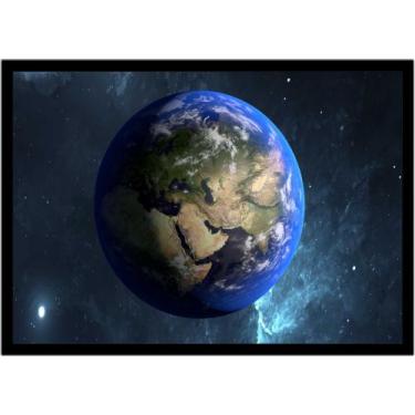 Imagem de Quadro Decorativo Universo Planeta Terra Galáxias Via Láctea Salas Qua