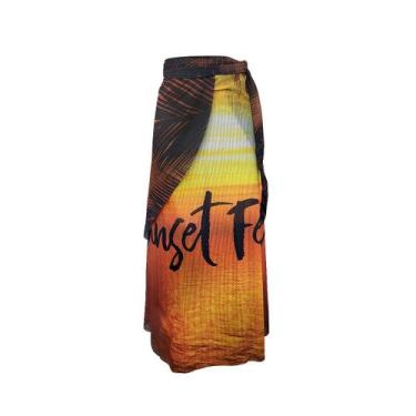 Imagem de Saida de praia saia canga longa piscina verão sunset - Stelatto