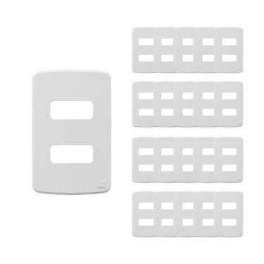 Imagem de Kit 20 Placas Weg Para Tomadas Composé 4x2 - 2 Posições