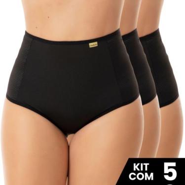 Imagem de Kit 5 Calcinhas Cinta Confortável Compressão e Modeladora Com Elástico