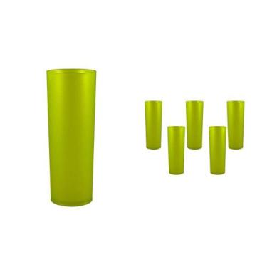 Imagem de Kit 6 Copos Long Drink Amarelo Neon 330Ml Plástico Premium - Bb Store