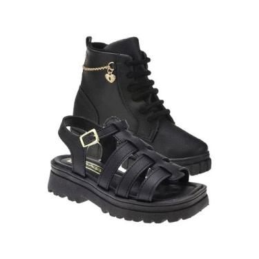 Imagem de Bota Infantil Menina e Sandália - KIT 2 PARES Tam 28 ao 34 - sapatinho