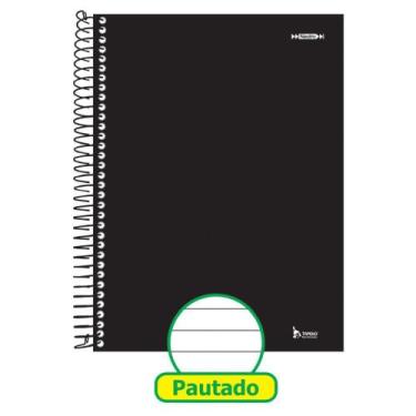 Imagem de Caderno Espiral 1/4 Capa Dura Neutro Preto  200 Folhas, Pacote com 05 