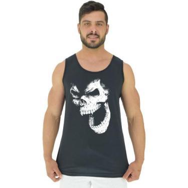 Imagem de Regata Clássica Masculina MXD Conceito Gorilla Skull, GG, Preto