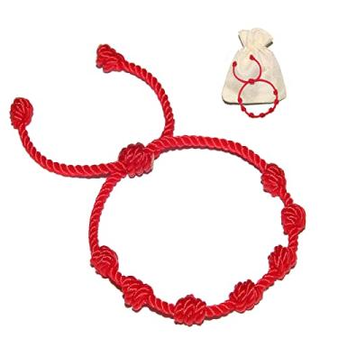 Imagem de PHITECUS Pulseira Vermelha para Bebês, Meninas e Meninos. Amuleto de Proteção com Corda e Olho Turco. Tamanho Aproximado: 12,7 - 14 cm (1-4 anos). Sem Pedras Preciosas