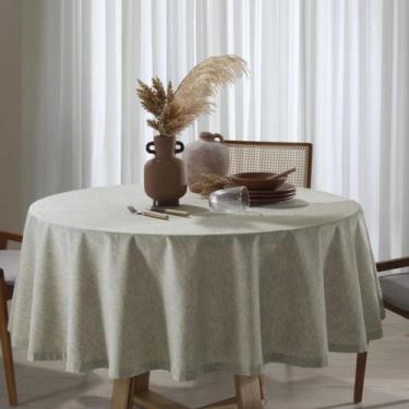 Imagem de Toalha Mesa Redonda 8 Lugares Dohler Impermeavel Linhares Bege