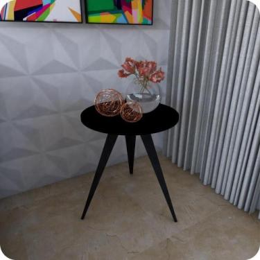 Imagem de Mesinha Lateral De Canto Para Sala e Quarto Redonda P.P - CromoShop