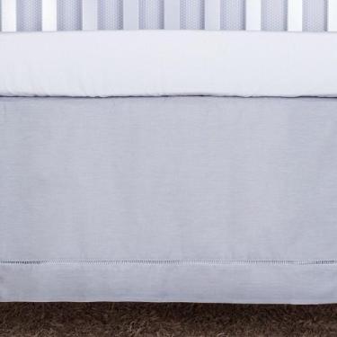 Imagem de Saia de Berço com Ponto Palito Cinza - Giz de Cor