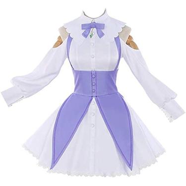 Imagem de Re0 Re Life a Different World from Zero Cosplay Emilia Cosplay Fantasia de Halloween Carnaval, Tamanho:, X-Large