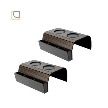 Imagem de Kit 2 Esteira com Porta Copos  Controle Para Braço De Sofá Apoio Flexí