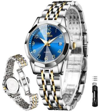 Imagem de Relógio Feminino OLEVS - Quartzo Analógico em Aço Inoxidável (Dourado/
