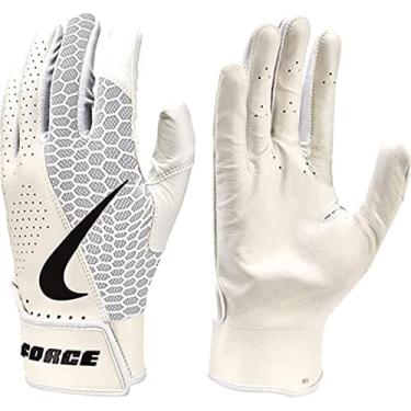 Imagem de Luvas de rebatidas de beisebol Nike Force Edge para homens - brancas