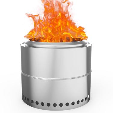 Imagem de Sedeke Fogueira sem fumaça de 50,8 cm, lareira portátil de aço inoxidável para uso ao ar livre, com bolsa de transporte para quintal, pátio, jardim, piquenique, acampamento, fogueira