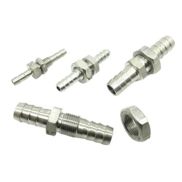 Imagem de KAPPDE 4 mm, 6 mm, 8 mm, 10 mm, 12 mm, 14 mm, 16 mm, 19 mm, anteparo de mangueira de aço inoxidável, 304, tubo farpado, acoplador, adaptador (6 mm)