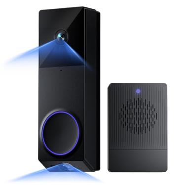 Imagem de WYZE Campainha de vídeo dupla sem fio (campainha incluída), alimentada por bateria, vídeo Full HD 2K, 2 câmeras (pessoas e pacote), áudio bidirecional, visão noturna colorida