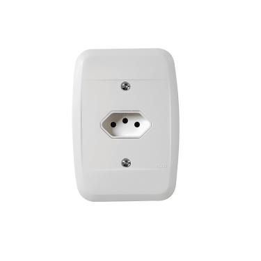 Imagem de Tomada Embutir Pezzi Branca com Placa Tomada Simples 20A